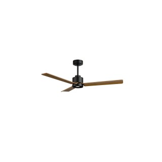 Ventilador ANNE M negro palas madera media luz focal – Sulion