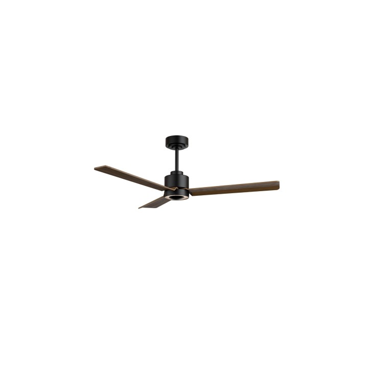 Ventilador ANNE M negro palas madera oscura luz indirecta – Sulion