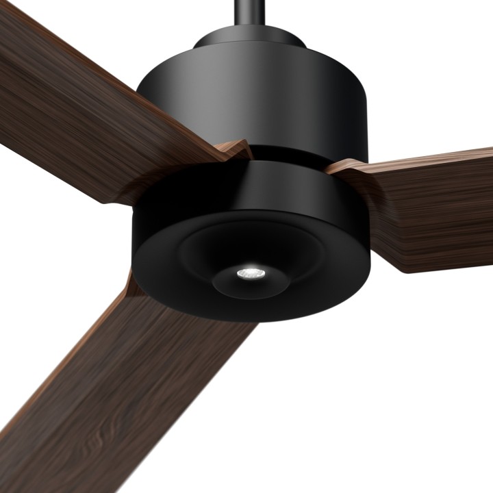 Ventilador ANNE M negro palas madera oscura luz confort – Sulion
