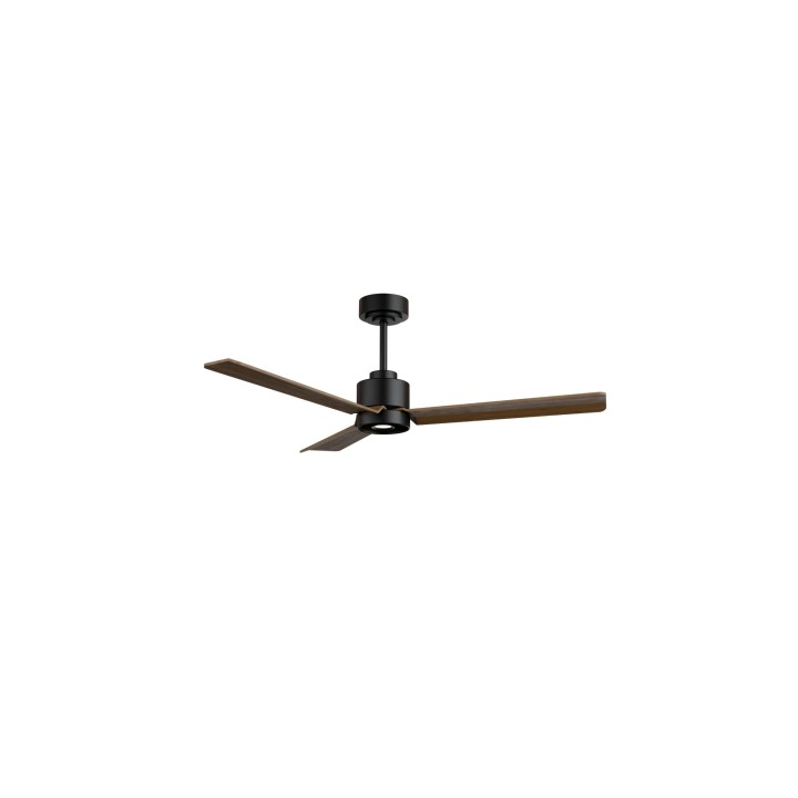 Ventilador ANNE M negro palas madera oscura luz focal – Sulion