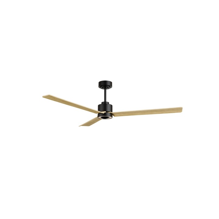 Ventilador ANNE XL negro palas madera clara luz indirecta – Sulion