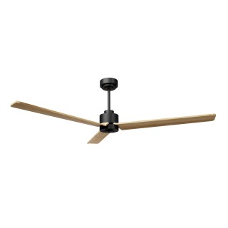 Ventilador ANNE XL negro palas madera clara luz confort – Sulion