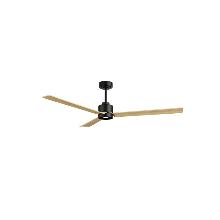 Ventilador ANNE XL negro palas madera clara luz focal – Sulion