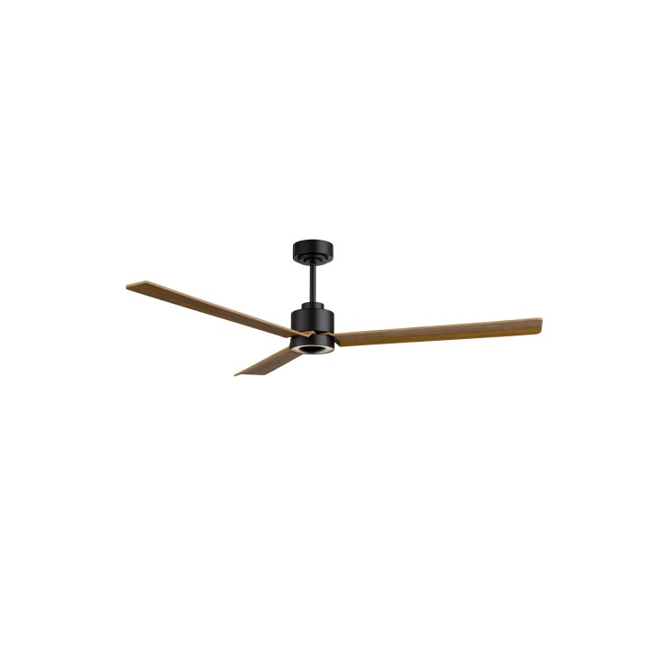 Ventilador ANNE XL negro palas madera media luz indirecta – Sulion
