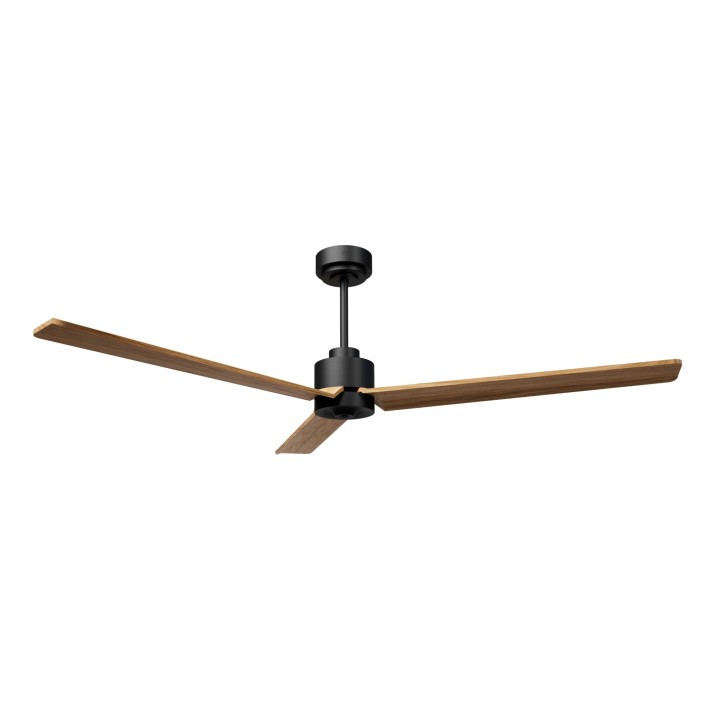 Ventilador ANNE XL negro palas madera media luz confort – Sulion