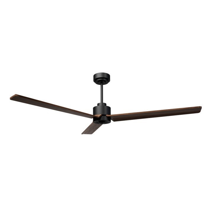 Ventilador ANNE XL negro palas madera oscura luz confort – Sulion