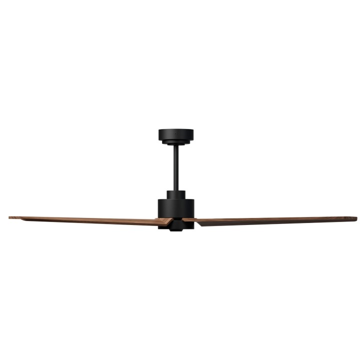 Ventilador ANNE XL negro palas madera oscura luz confort – Sulion