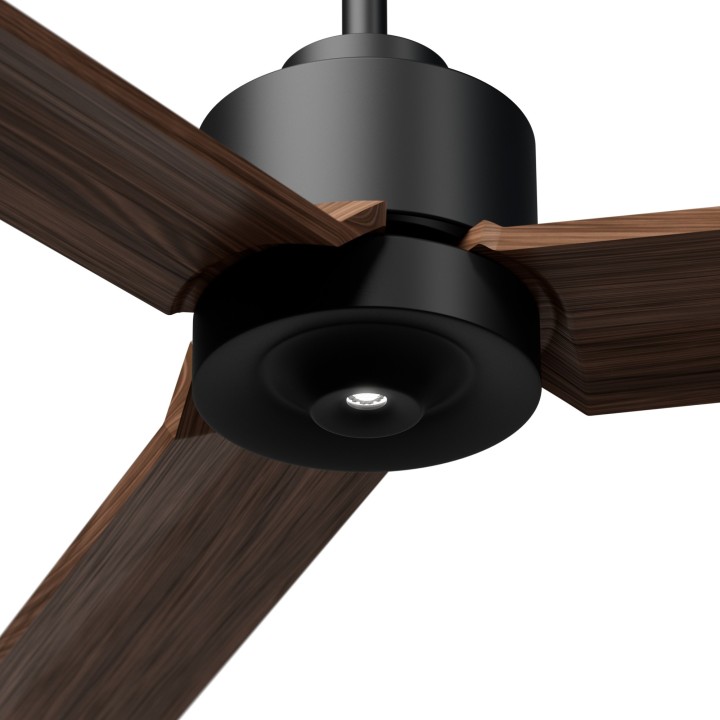 Ventilador ANNE XL negro palas madera oscura luz confort – Sulion