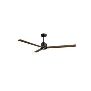 Ventilador ANNE XL negro palas madera oscura luz focal – Sulion