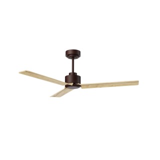 Ventilador ANNE M marrón óxido palas madera clara sin luz – Sulion