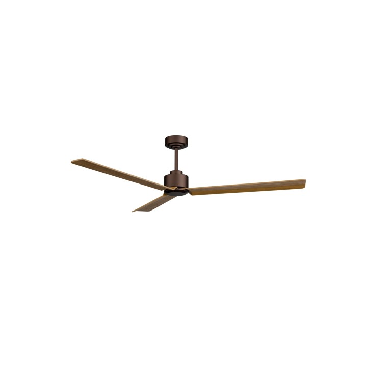 Ventilador ANNE XL marrón óxido palas madera media sin luz – Sulion