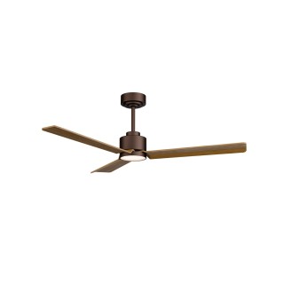 Ventilador ANNE M marrón óxido palas madera media luz general – Sulion