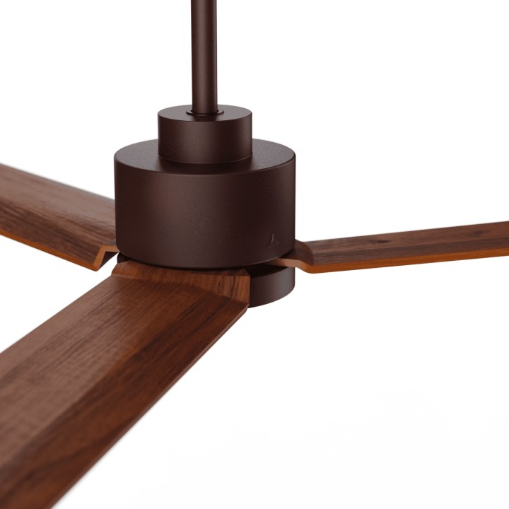 Ventilador ANNE M marrón óxido palas madera oscura luz general – Sulion