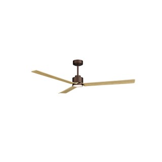 Ventilador ANNE XL marrón óxido palas madera clara luz general Sulion