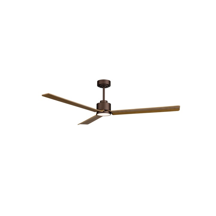 Ventilador ANNE XL marrón óxido palas madera media luz general – Sulion