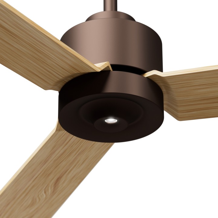 Ventilador ANNE M marrón óxido palas madera clara luz confort – Sulion