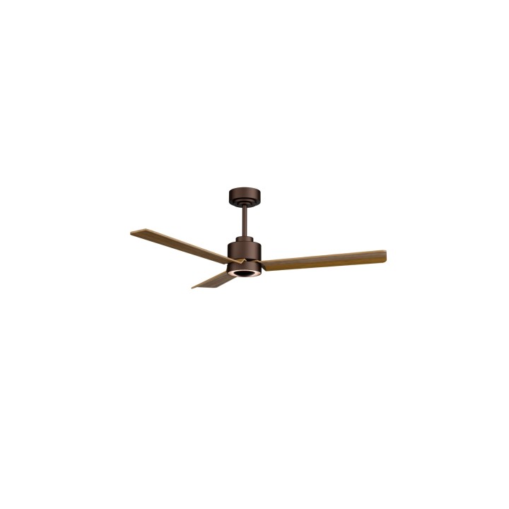 Ventilador ANNE M marrón óxido palas madera media luz indirecta – Sulion