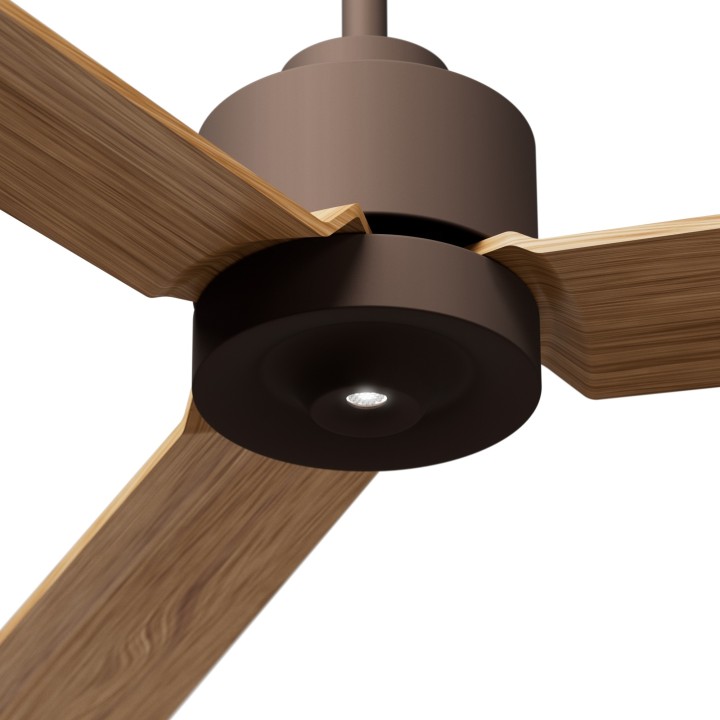 Ventilador ANNE M marrón óxido palas madera media luz confort – Sulion