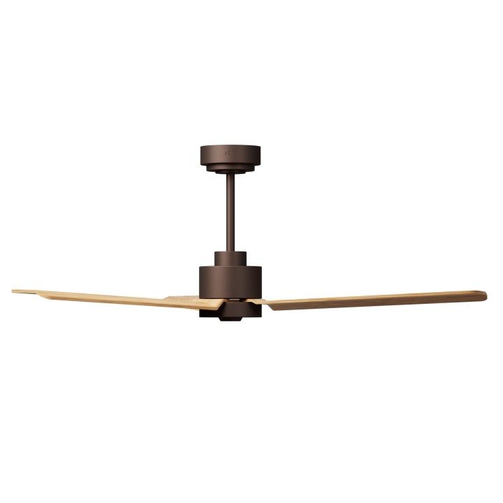 Ventilador ANNE M marrón óxido palas madera media luz confort – Sulion