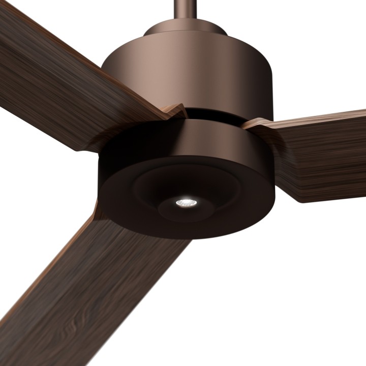Ventilador ANNE M marrón óxido palas madera oscura luz confort Sulion