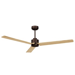 Ventilador ANNE XL marrón óxido palas madera clara luz confort Sulion