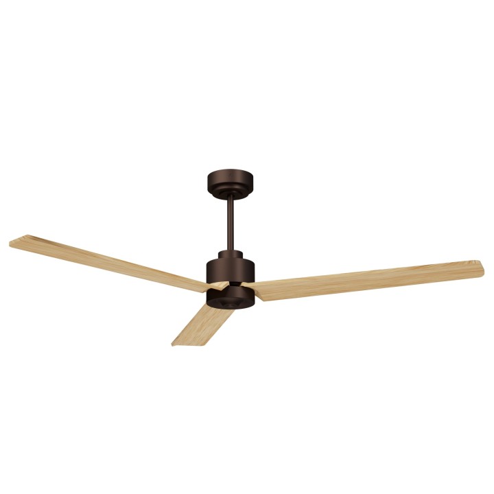 Ventilador ANNE XL marrón óxido palas madera clara luz confort Sulion