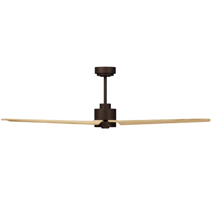 Ventilador ANNE XL marrón óxido palas madera clara luz confort Sulion