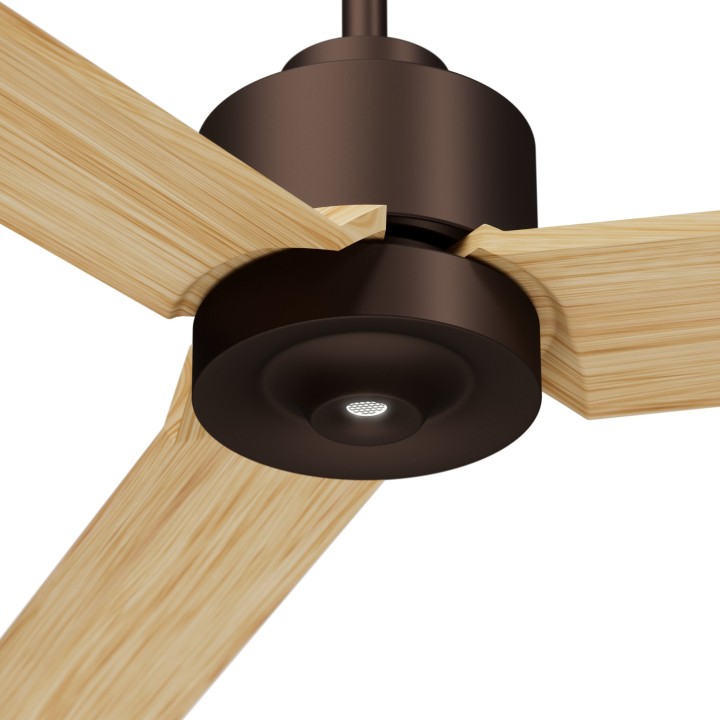 Ventilador ANNE XL marrón óxido palas madera clara luz confort Sulion