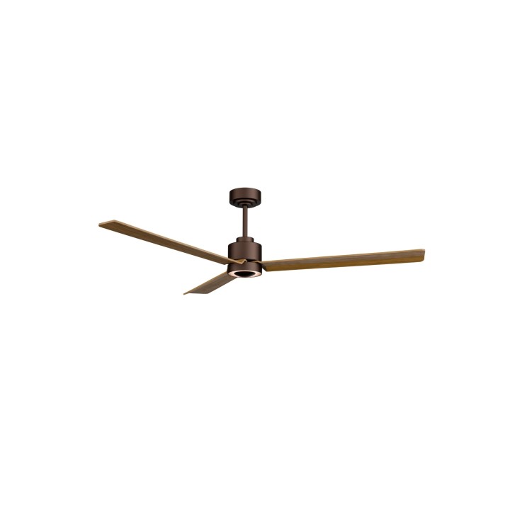 Ventilador ANNE XL marrón óxido palas madera media luz indirecta – Sulion