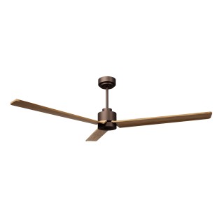 Ventilador ANNE XL marrón óxido palas madera media luz confort Sulion