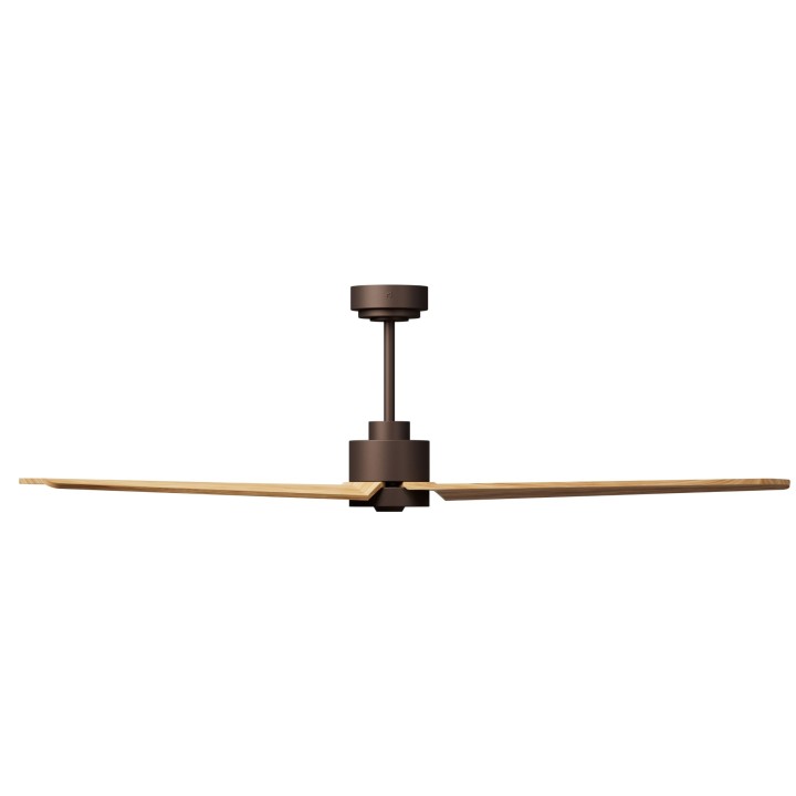 Ventilador ANNE XL marrón óxido palas madera media luz confort Sulion