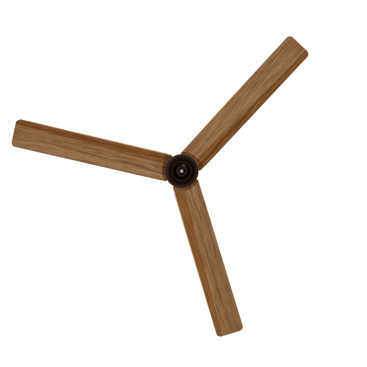 Ventilador ANNE XL marrón óxido palas madera media luz confort Sulion