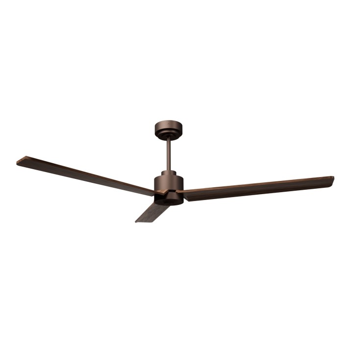 Ventilador ANNE XL marrón óxido palas madera oscura luz confort Sulion