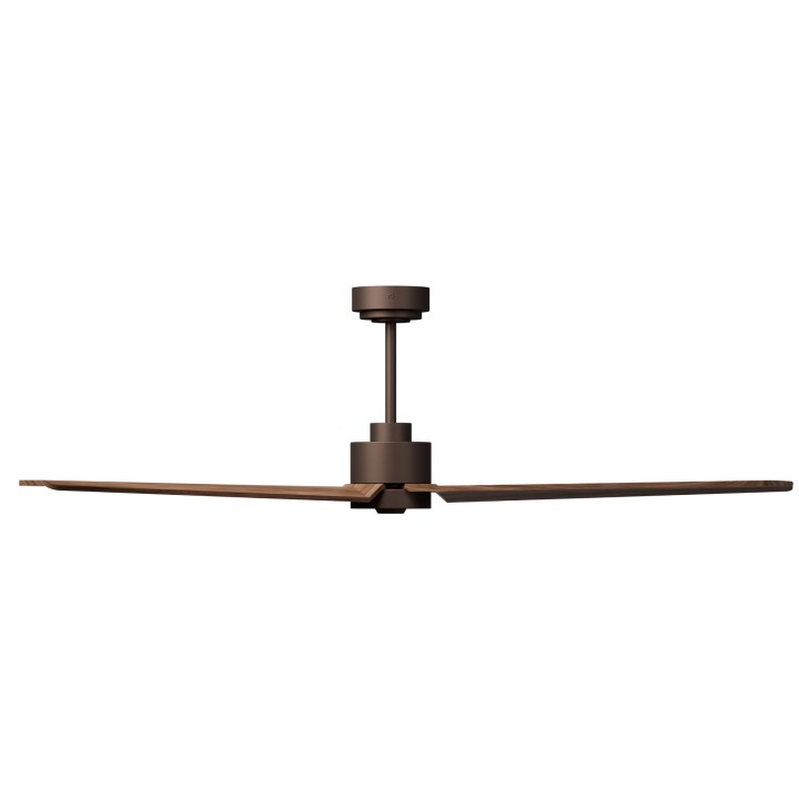 Ventilador ANNE XL marrón óxido palas madera oscura luz confort Sulion