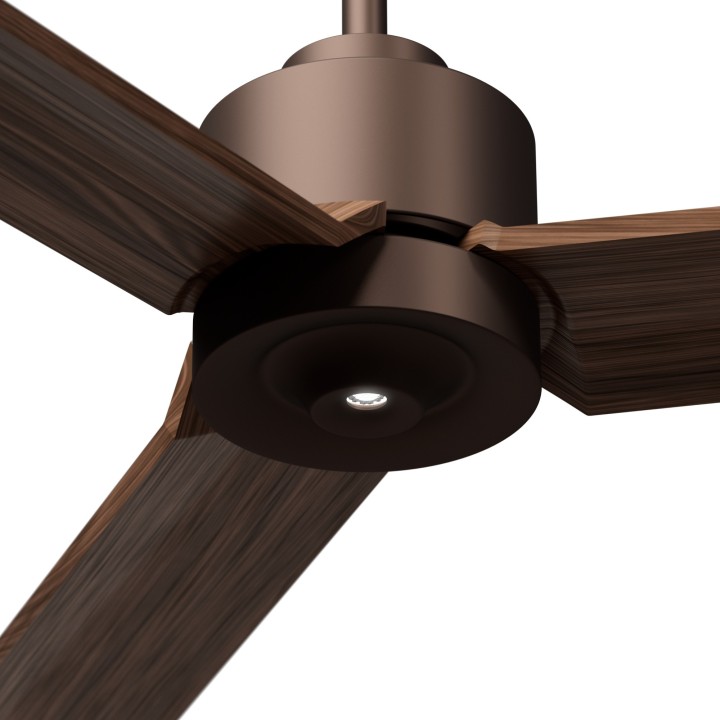 Ventilador ANNE XL marrón óxido palas madera oscura luz confort Sulion