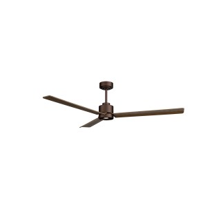 Ventilador ANNE XL marrón óxido palas madera oscura luz focal – Sulion