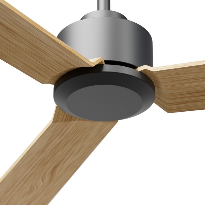 Ventilador ANNE M gris grafito palas madera clara sin luz – Sulion