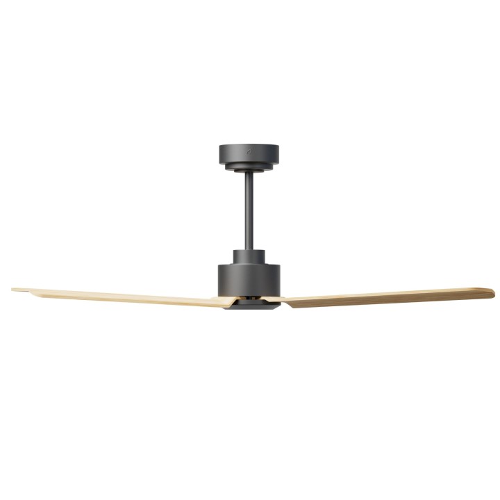 Ventilador ANNE M gris grafito palas madera clara sin luz – Sulion