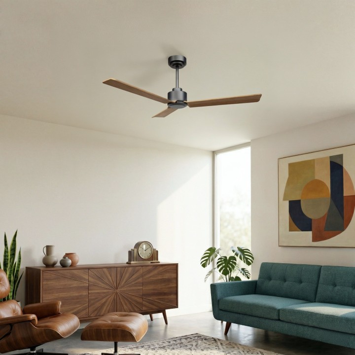 Ventilador ANNE M gris grafito palas madera media sin luz – Sulion