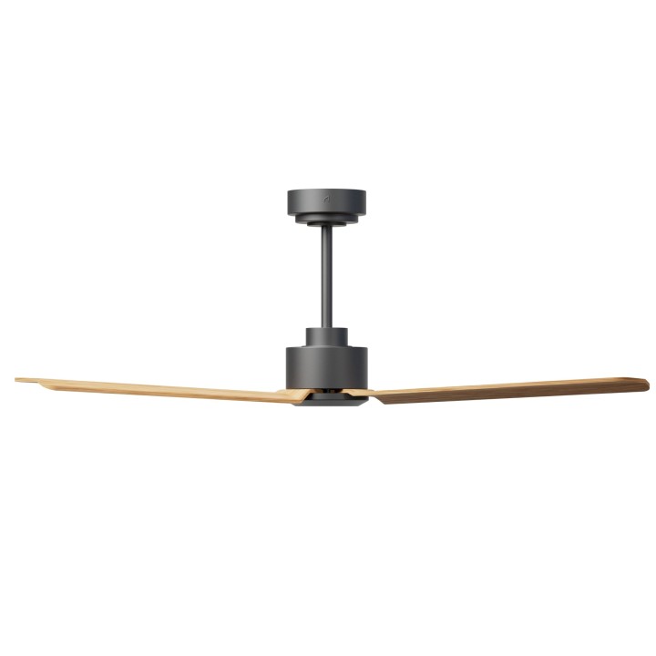 Ventilador ANNE M gris grafito palas madera media sin luz – Sulion