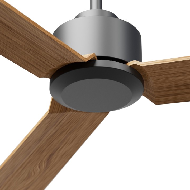 Ventilador ANNE M gris grafito palas madera media sin luz – Sulion