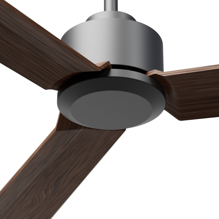 Ventilador ANNE M gris grafito palas madera oscura sin luz – Sulion