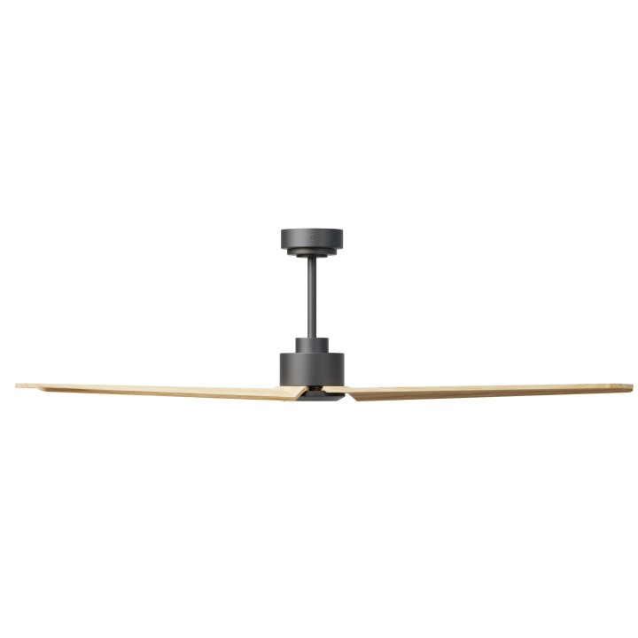 Ventilador ANNE XL gris grafito palas madera clara sin luz – Sulion