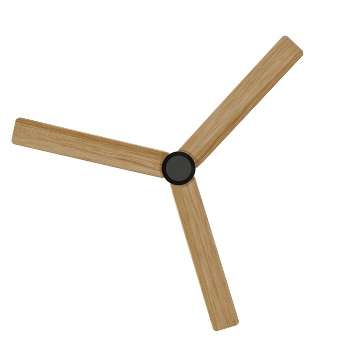 Ventilador ANNE XL gris grafito palas madera clara sin luz – Sulion