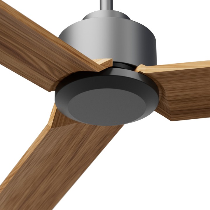Ventilador ANNE XL gris grafito palas madera media sin luz – Sulion