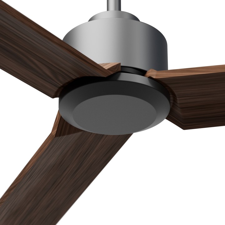 Ventilador ANNE XL gris grafito palas madera oscura sin luz – Sulion