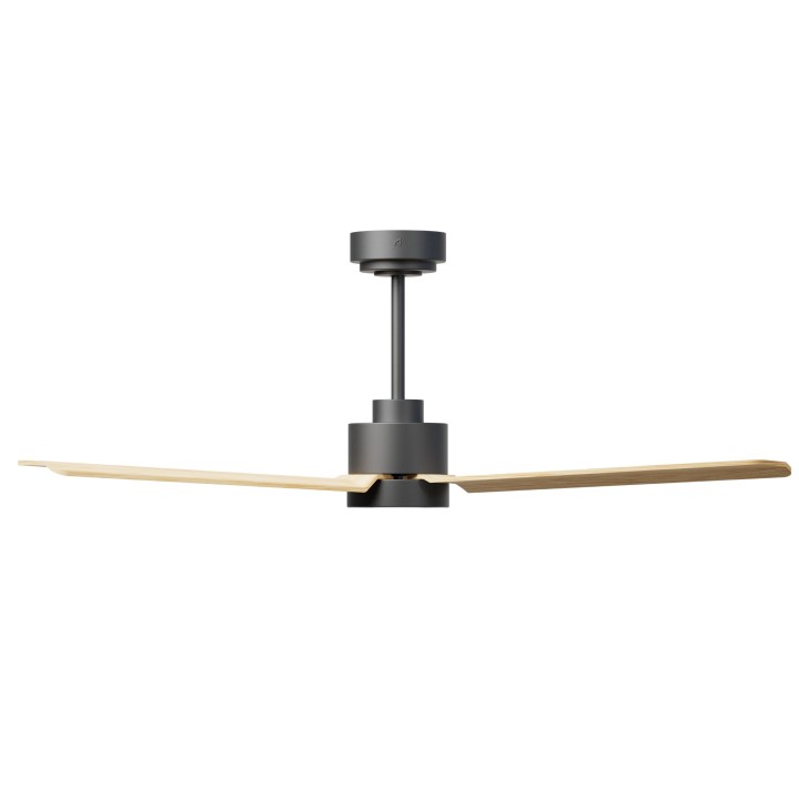 Ventilador ANNE M gris grafito palas madera clara luz general – Sulion