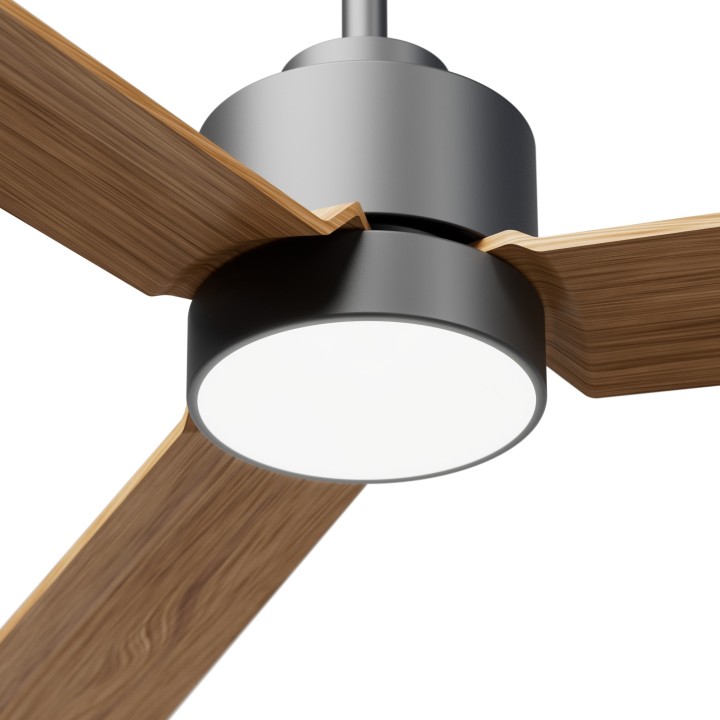 Ventilador ANNE M gris grafito palas madera media luz general – Sulion