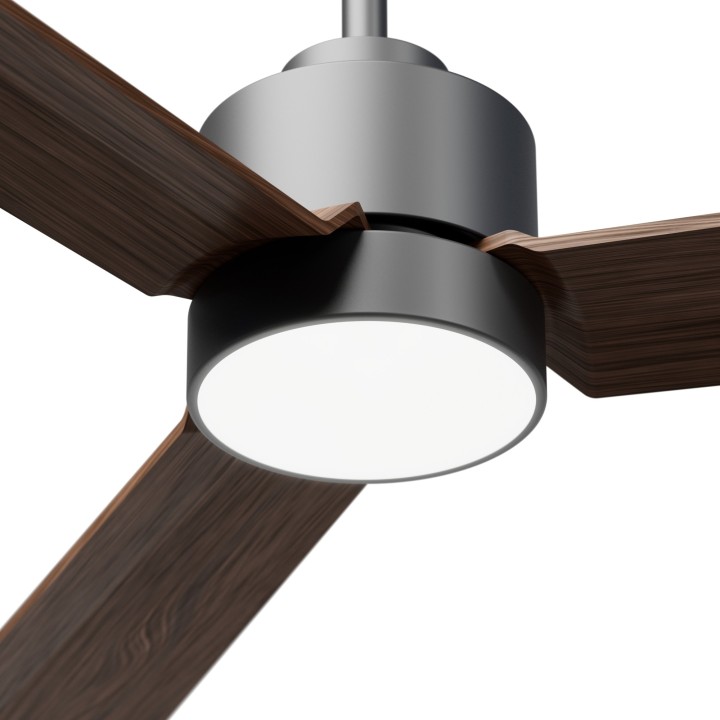 Ventilador ANNE M gris grafito palas madera oscura luz general – Sulion