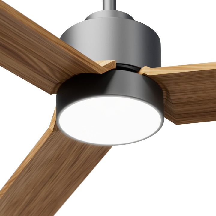 Ventilador ANNE XL gris grafito palas madera media luz general – Sulion